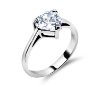 Heart CZ Silver Rings SCR-111